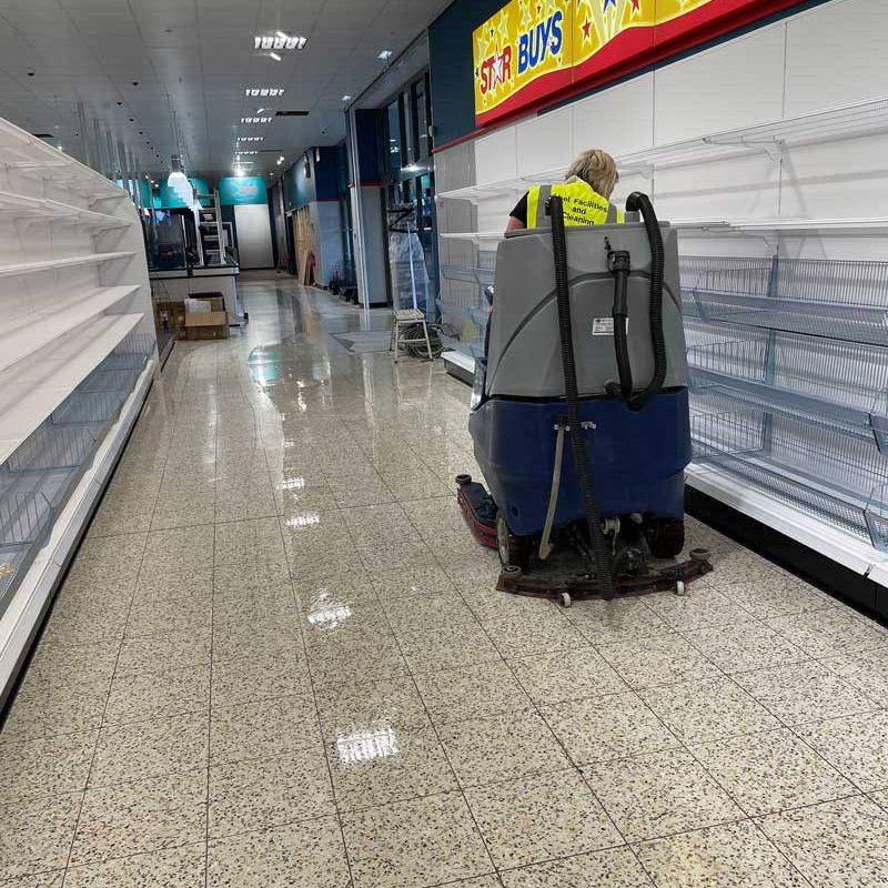 Floor polishing at StarBuys shop